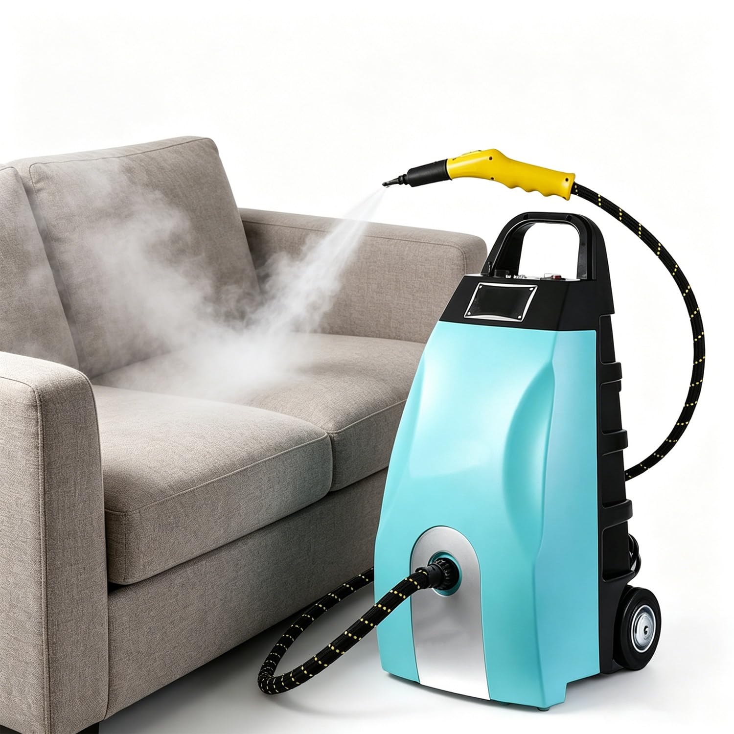 GLBMXDD Multi-Purpose Steam Cleaner - Heated Carpet Extractor for Home,with 3.5L Water Tank, 230°F High Temp Steam, for Home Appliances & Auto Detailing Blue