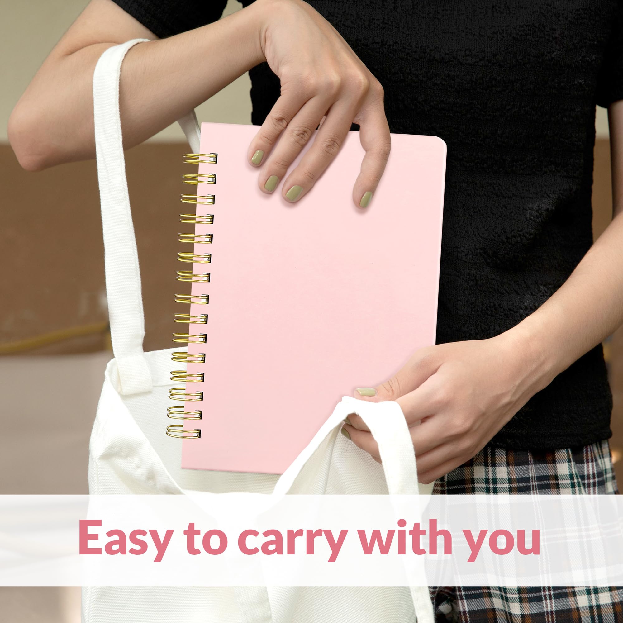 SUNEE Cuadernos de diario, cuaderno de espiral rayado A5 para mujer, 146 páginas, cuaderno de tapa dura con rayas universitarias para el trabajo, tomar notas, diario y suministros escolares de