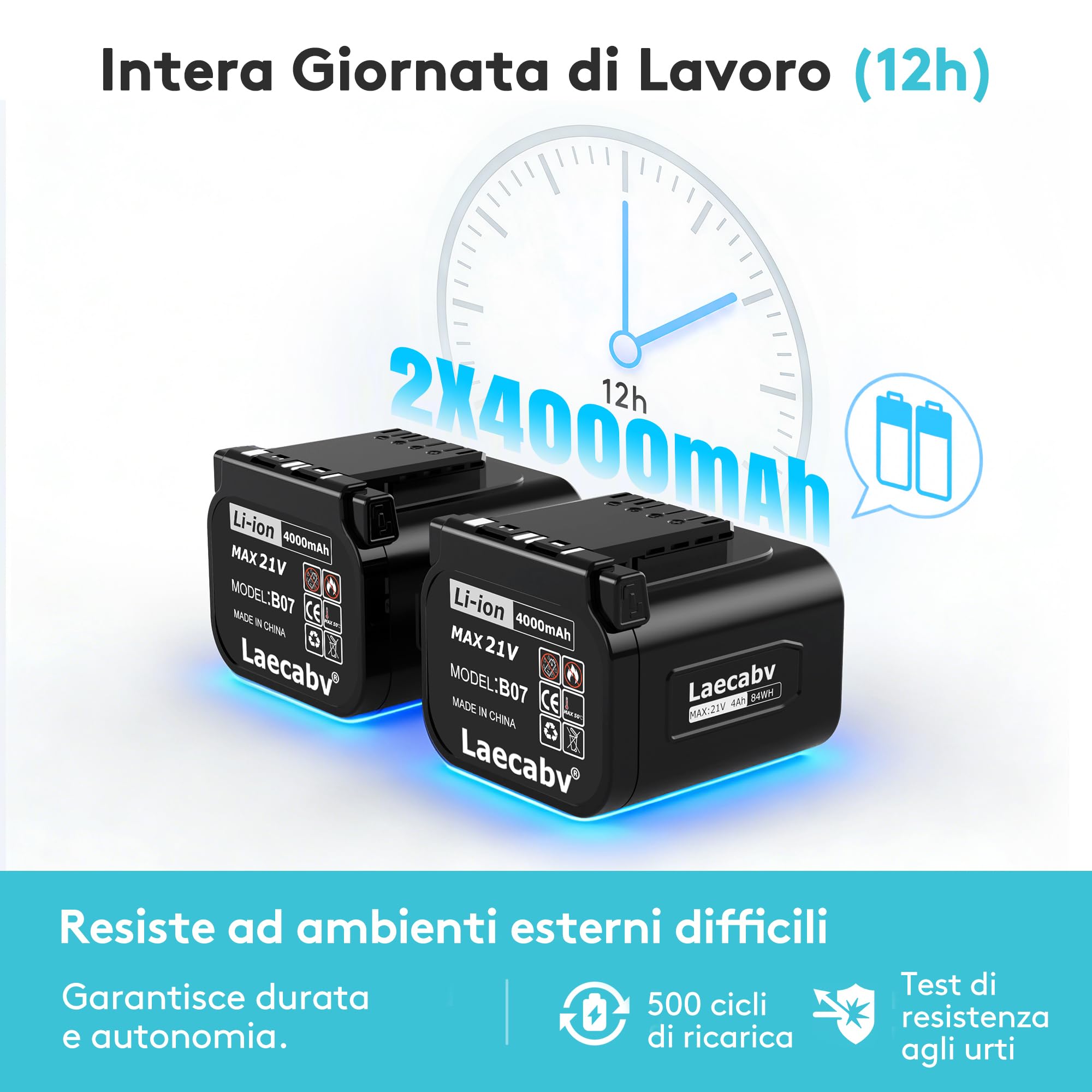 Laecabv Forbici Potatura a Batteria Professionali LA40Pro, 40mm Taglio Progressivo, Lama SK5 Teflon, Display LCD, 2x4.0Ah Batterie (12h), Cesoie Elettriche con Fodero per Olivi e Vigneto