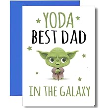 Cheeky Chops Funny Fathers Day Birthday Card - Yoda Best DAD - Star Wars C97, Multi