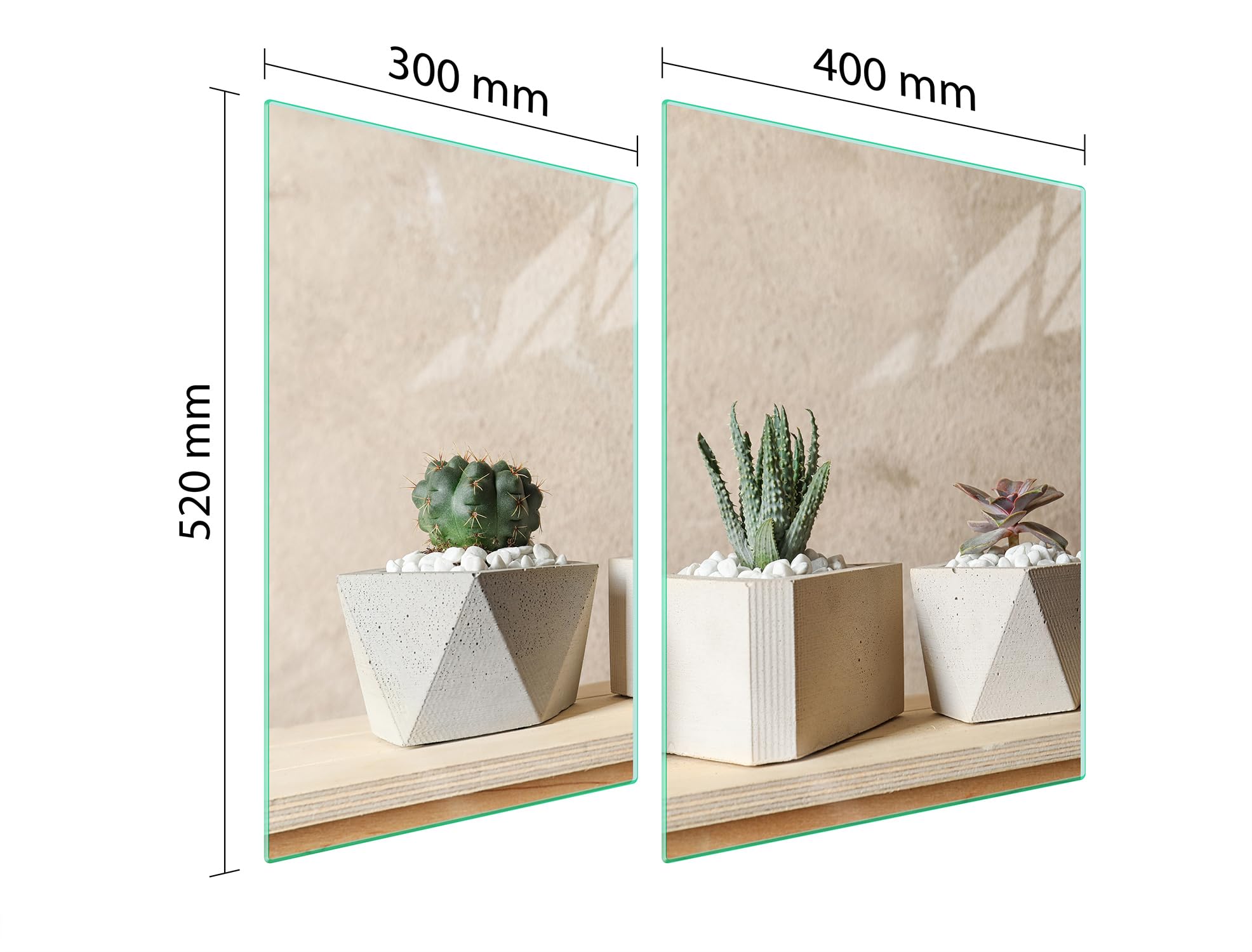 Copri Piano Cottura TMK In Vetro Temperato 60x52 Cm - Cactus, Paraschizzi, Tagliere E Sottopentola