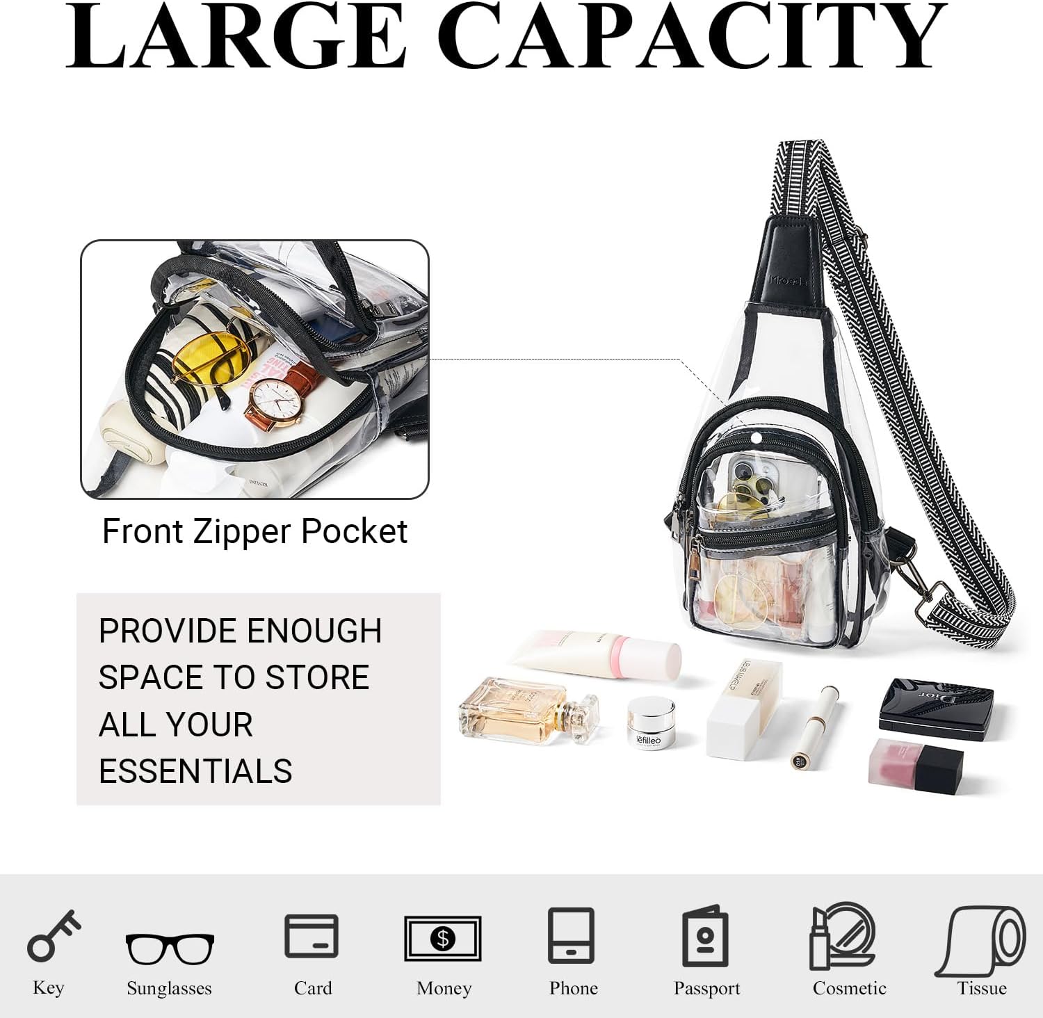 Clear Bag for Stadium Events Approved Clear Purses for Women Crossbody Transparent Bag Stadium Bags for Concert Sport - Image 5