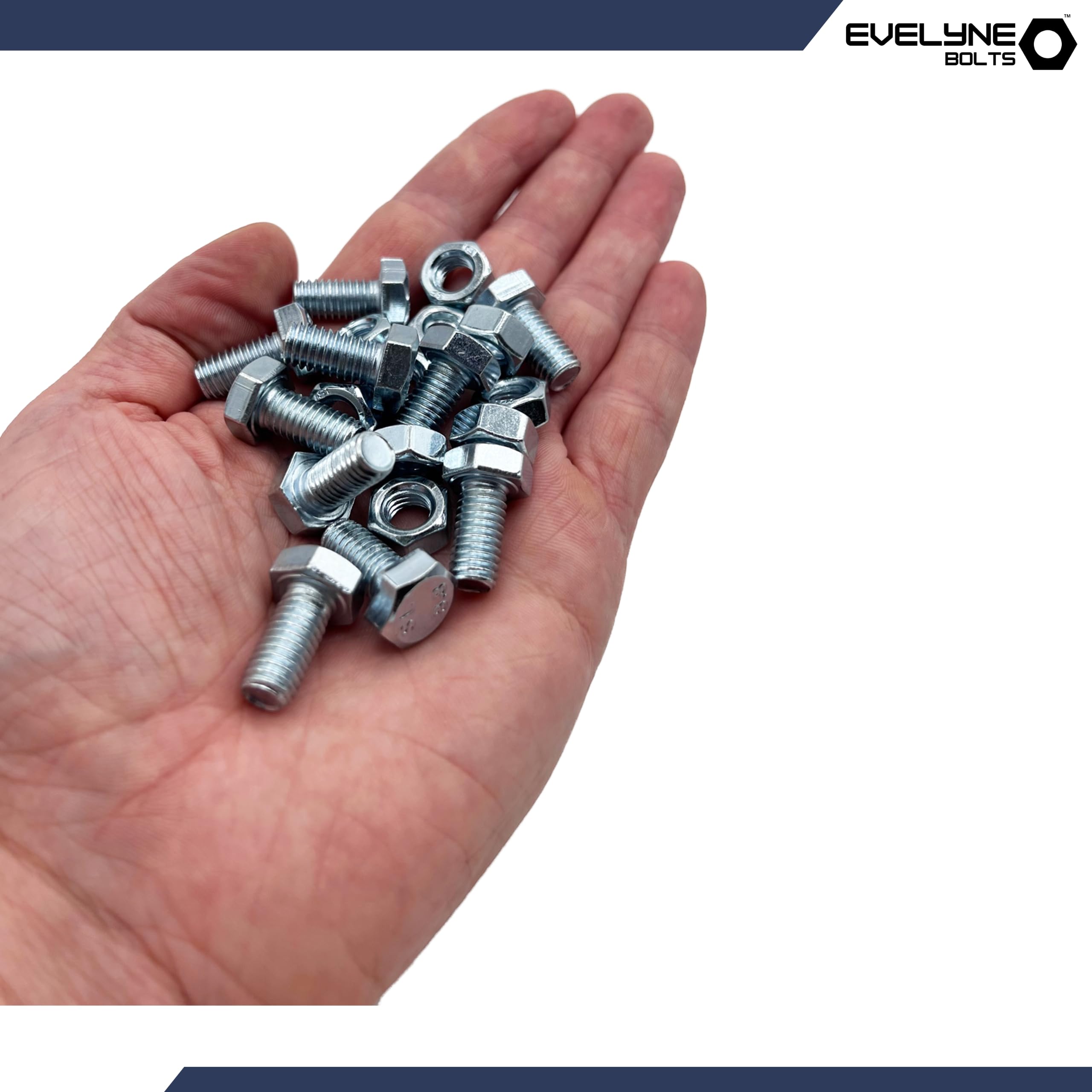 M8 Nuts & Bolt 10 Pack (M8 x 16mm Bolts & M8 Nuts) Hex Bolt/Setscrew Fully Threaded, silver - Image 4
