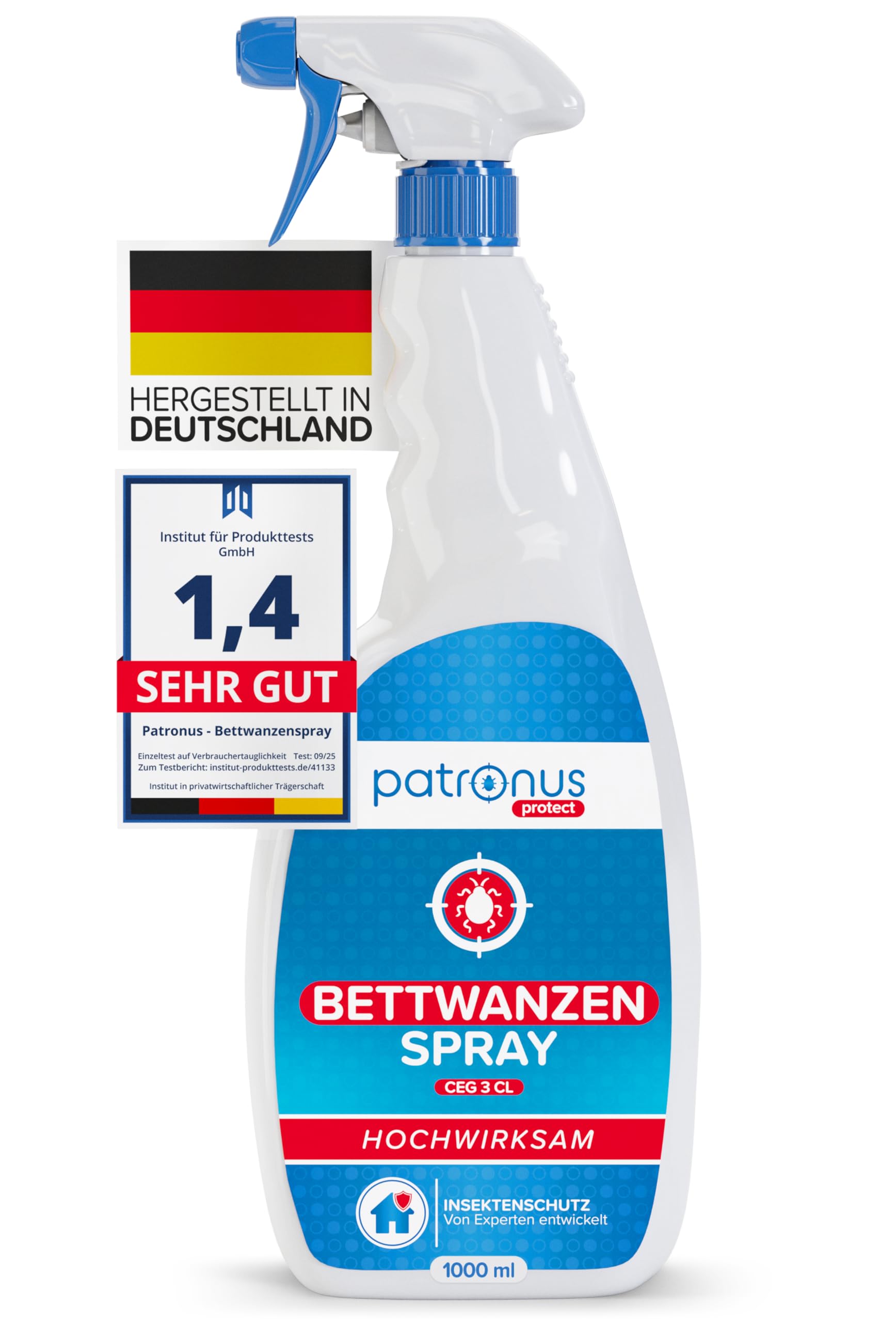 Patronus Bettwanzen Spray zur effektiven Bettwanzenabwehr 1000 ml