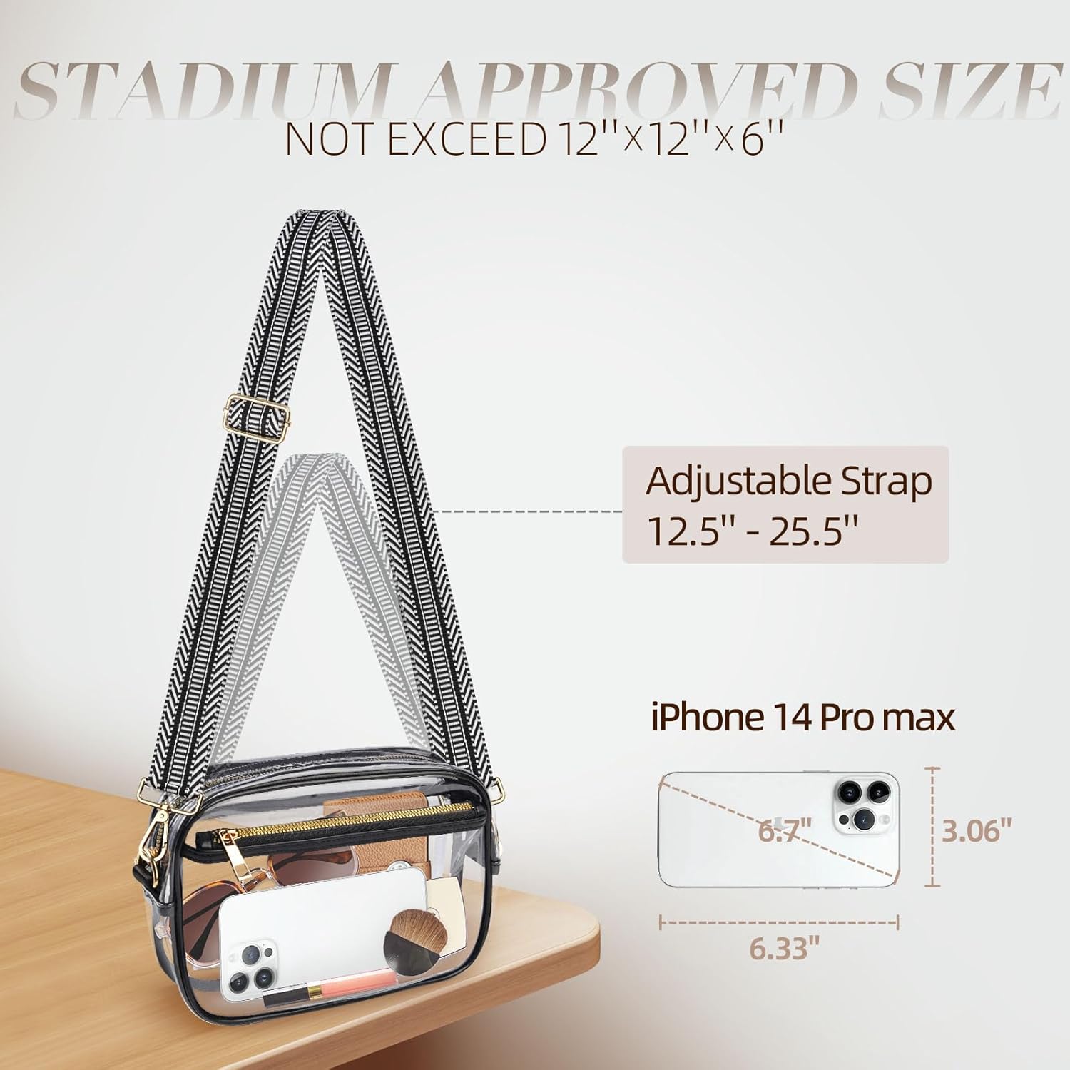 Clear Bag Stadium Approved, Clear Crossbody Bag Purses for women for Concert, Sports, Festivals - Image 3