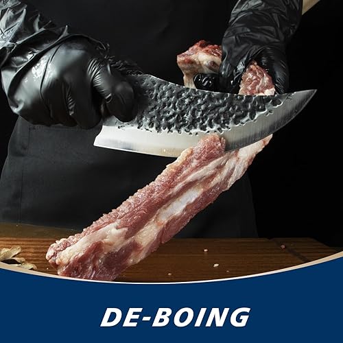 Miniatura 5 de Cuchillo de carnicero para cortar carne, picar, cortar en cubitos, picar - Cuchillo de carnicero de 12.2 pulgadas fabricado con acero HC forjado a