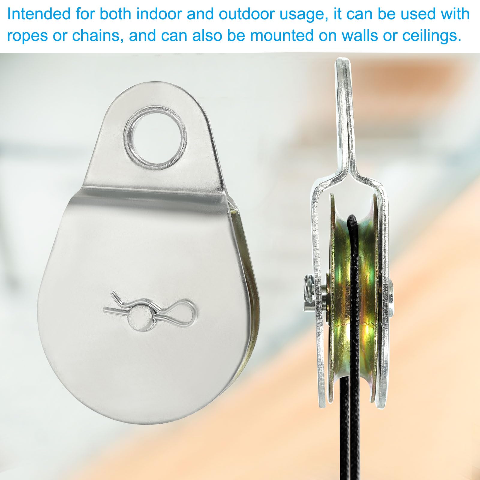 PATIKIL Polea Fija Simple De Una Rueda, Pack De 3 3" Polea De Acero Al Carbono para Cable Pesado Polea De Remolque Rueda Elevadora Rodillo De Polea Simple