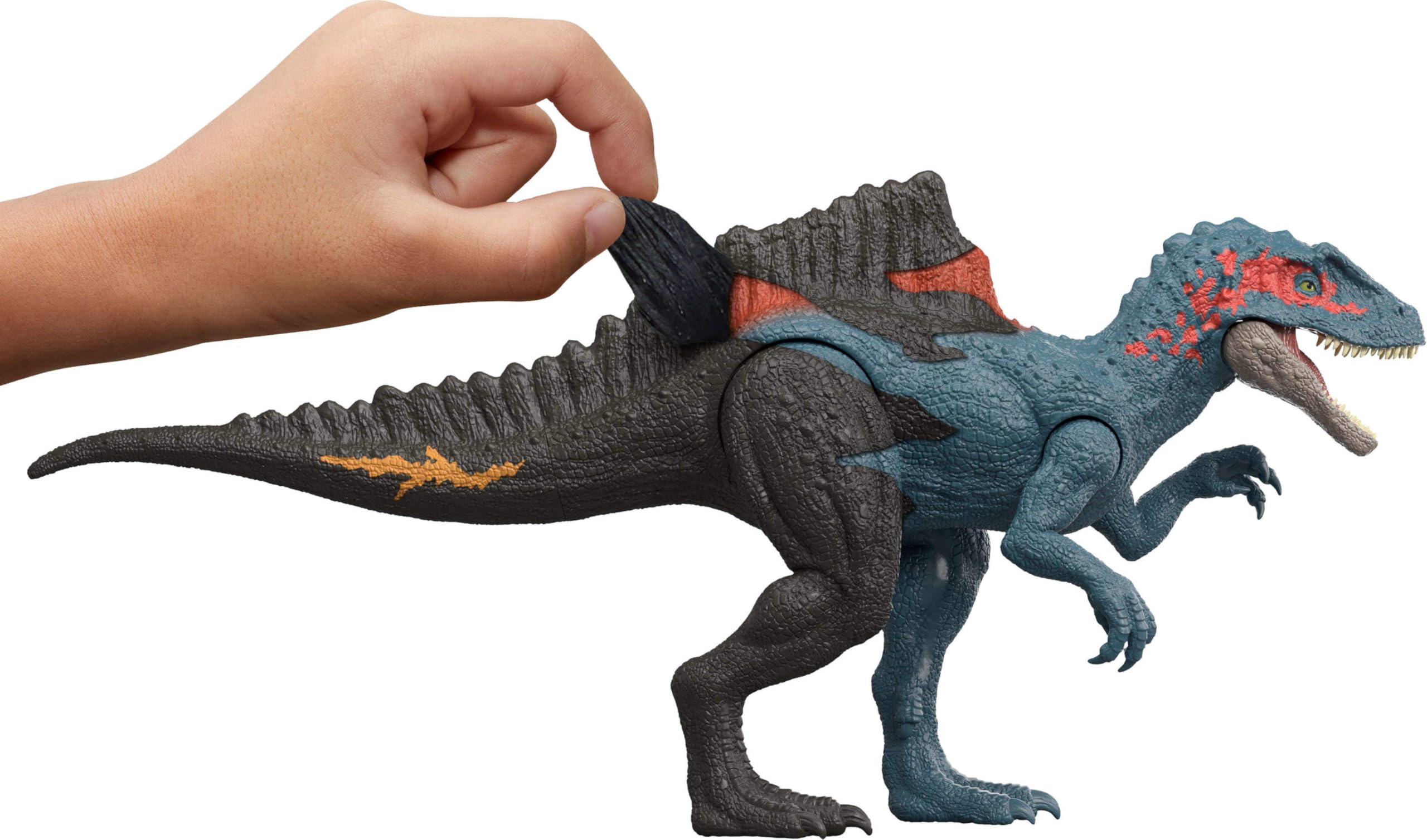 Mattel Jurassic World Dino Reveal Deluxe Concavenator figurka akcji, zabawka do odrywania i zdejmowania ze zmianą koloru, gra dinozaura