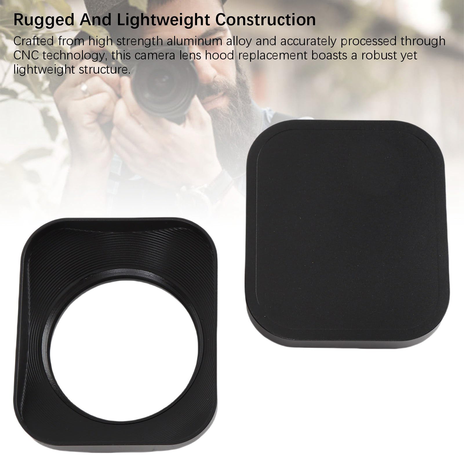 Paraluce per Fotocamera in Lega di Alluminio Lavorato con Precisione CNC (40,5 mm) | Protezione per paraluce con cappuccio per accessorio obiettivo della fotocamera