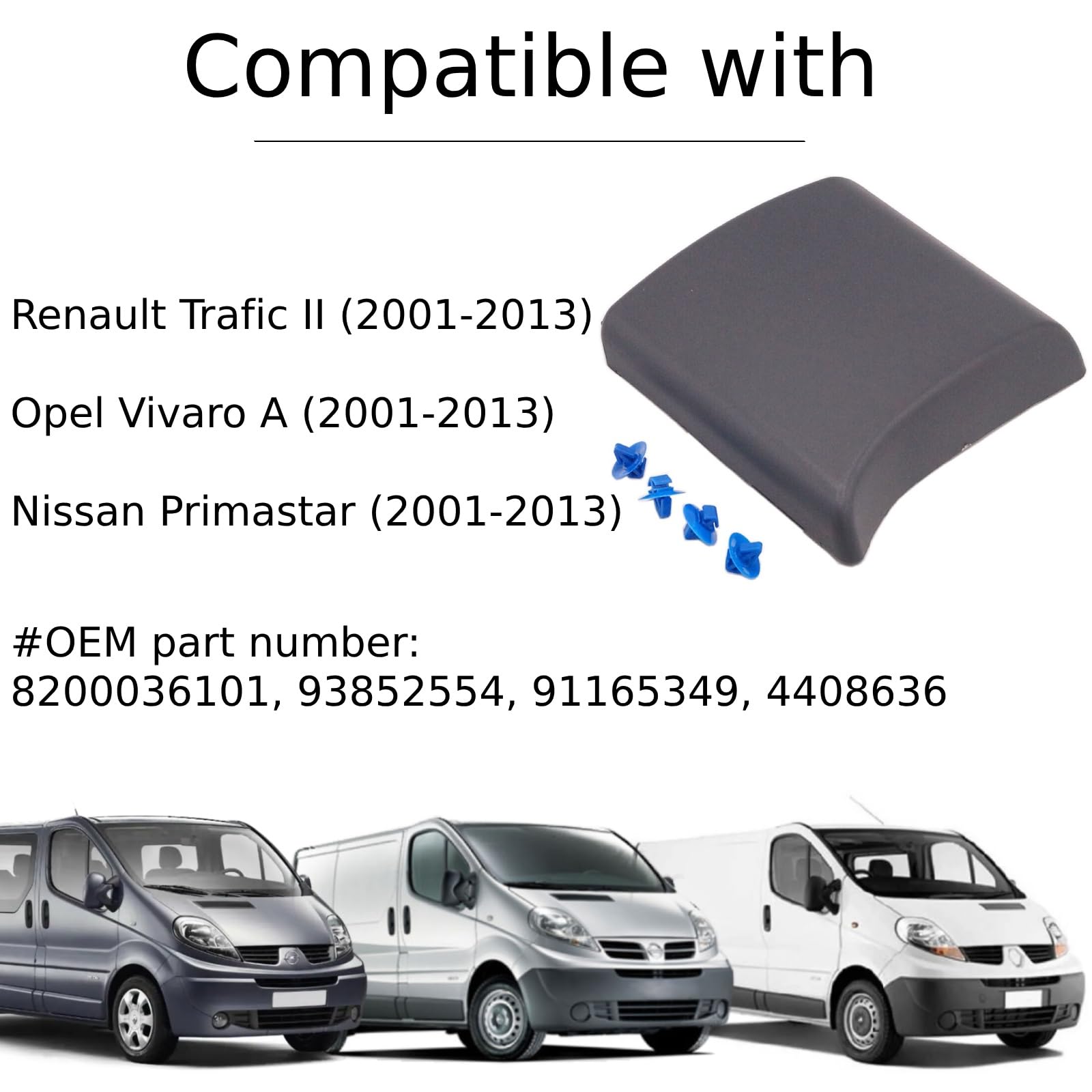 Twowinds - Modanatura Protezione 8200036101 Compatibile con Trafic 2, Vivaro A, Primastar (2001-2013) - Laterale Destra (lato passaggero) - 93852554 - Pannello Protezione Carrozzeria