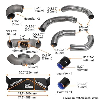 Amazon.com: Intercooler W/Pipe Hose kit fits for Nissan
