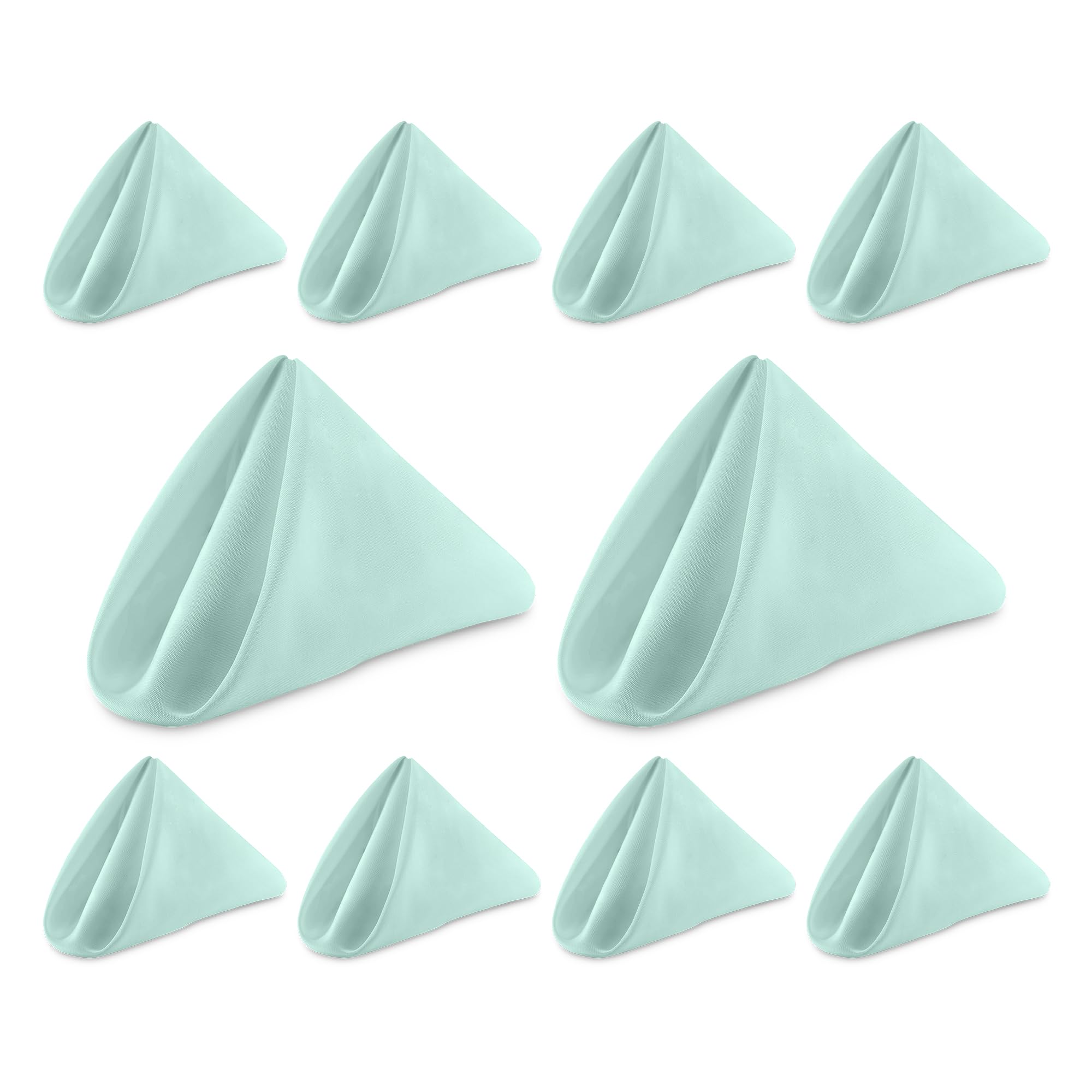 WedDecor Reusable 50cm x 50cm Fabric Mint Green Dinner Napkins – Polyester Table Napkins with Hemmed Edges, Easy-Care, Washable for Weddings, Banquets, Parties & Home Use, 10pcs — image 1