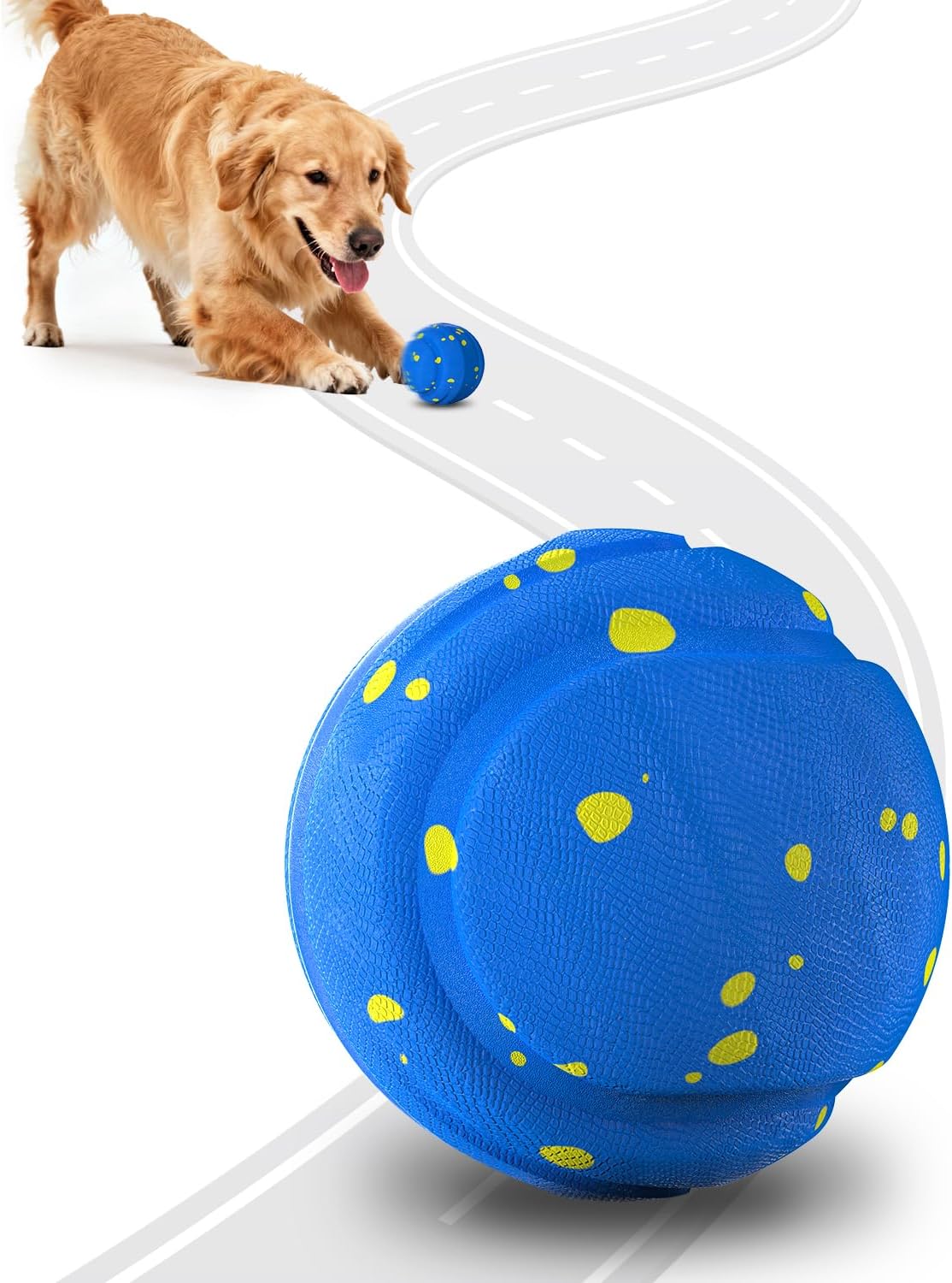 Interactive Dog Toys Dog Balls for Medium and Large Dogs Birthday Gift, Indestructible Interactive Ball Toy for Aggressive Chewers, Anti Boredom Pet Toys, Durable Pet-Safe Material, Blue