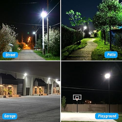 Miniatura 6 de GLW Luz solar de calle de 200 W con sensor de movimiento, luces para exteriores, 8000 lúmenes, luces de inundación solares del anochecer al