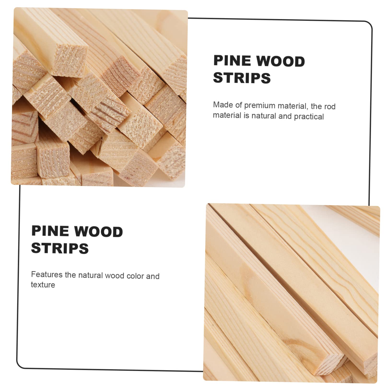 HOMSFOU 3 Series Varillas Cuadradas De Madera De Pino Material Para Manualidades Bricolaje Accesorios Diy Para Modelismo Y Trabajos Artesanales 50 Piezas*3