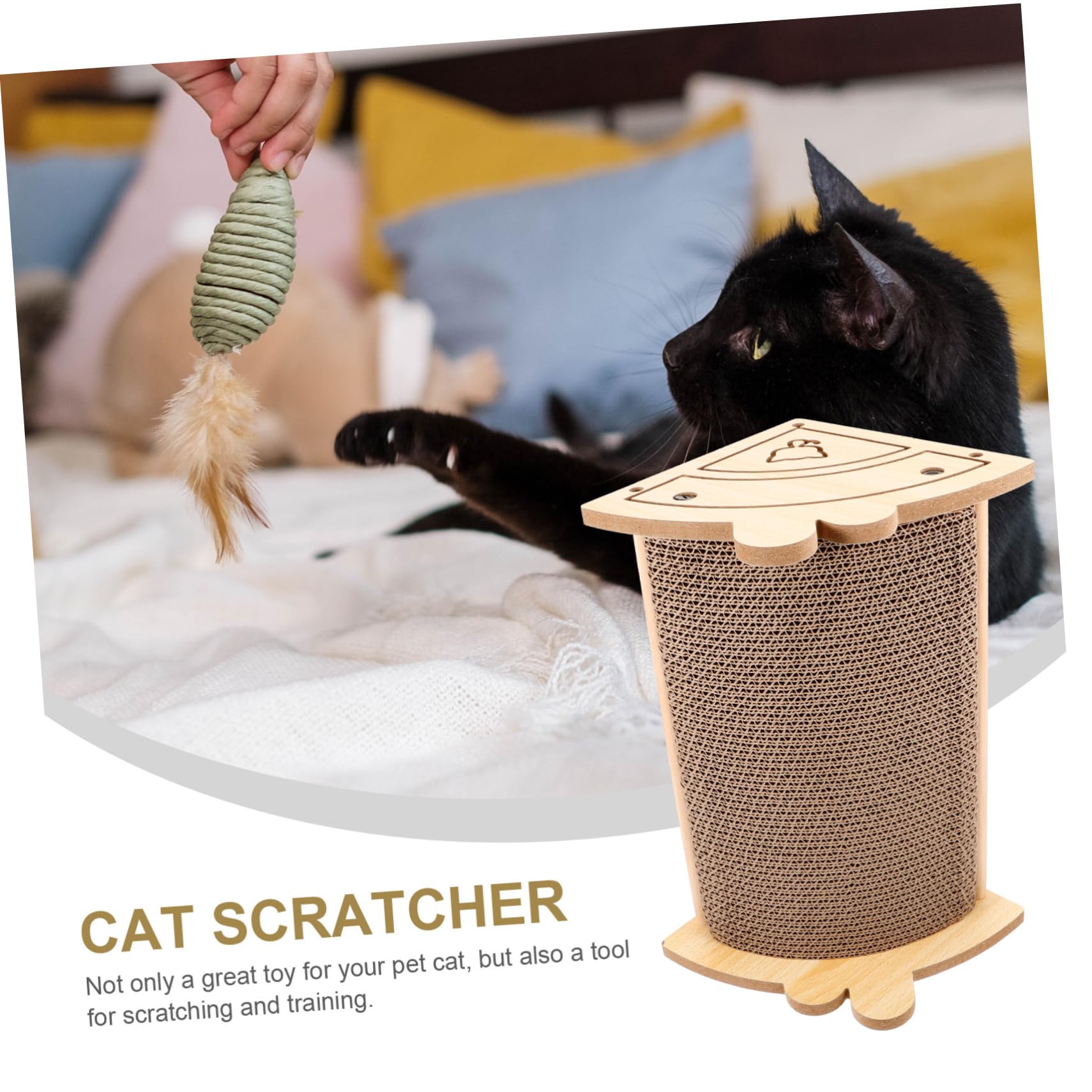 COLLBATH Rascador para Gatos De Cartón Ondulado Interactivo Tablero De Arañazos De Resistente y Duradera Protector De Muebles para Gatos para Uso Interiores