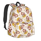 Cute Monkey Banana Multipurpose School Bag Bookbag for Teenage Boys Girls Daily Backpack