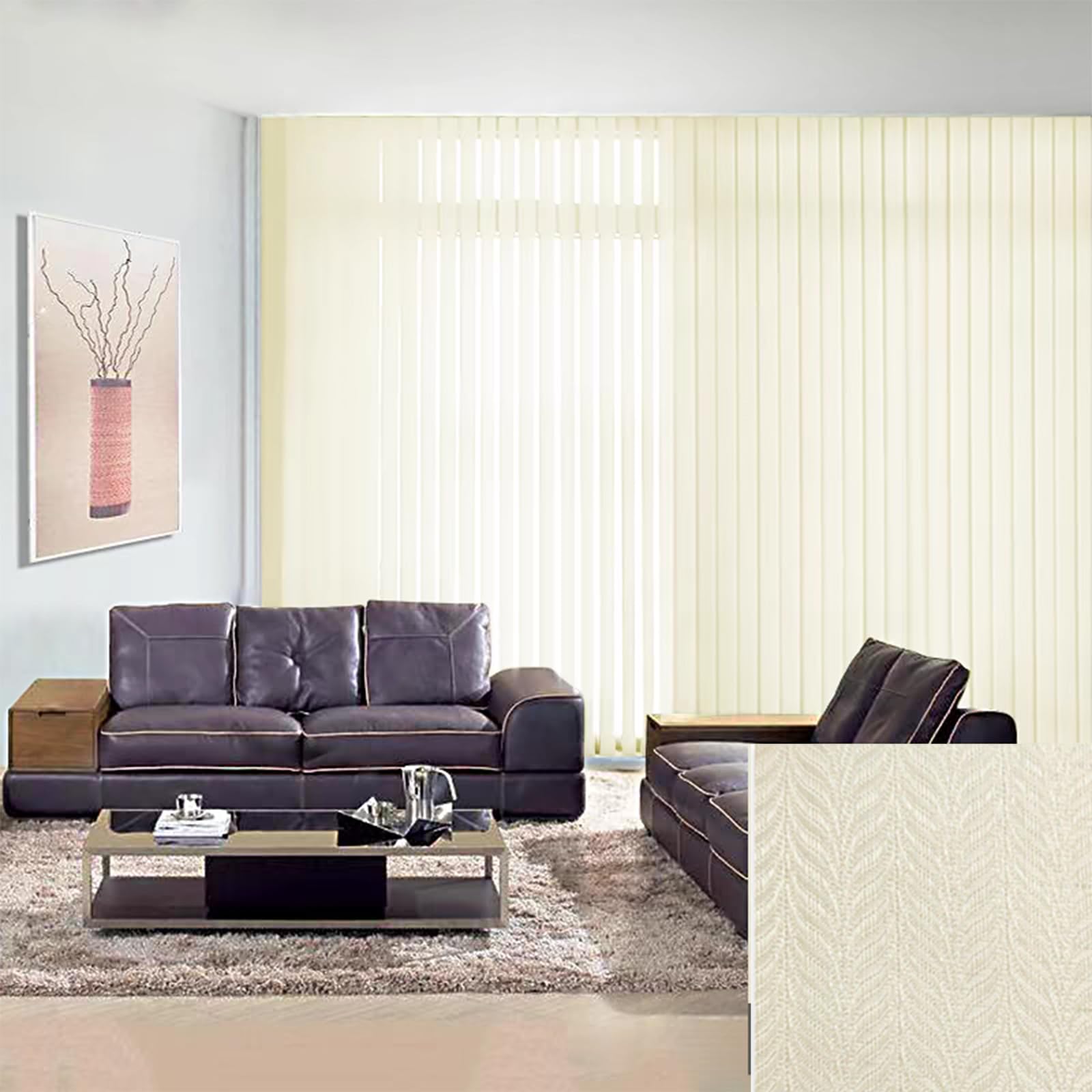 Konfigurowalne żaluzje pionowe, półprzezroczyste zasłony materiałowe do drzwi, ochrona prywatności, regulowane lamelki, Aho x Alto (110 cm x 240 cm), idealne do dekoracji domu i biura