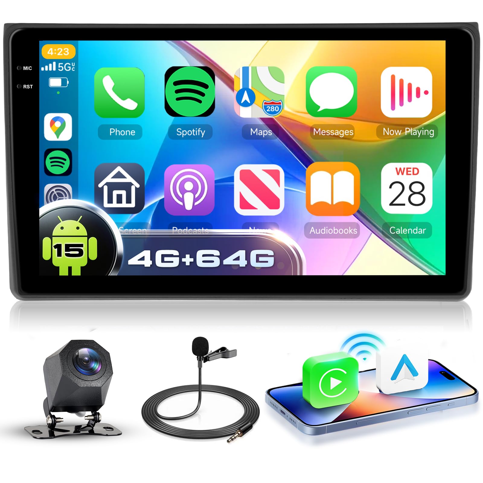 Autoradio Android 15 Audi A4 2004-2008 tactile avec Carplay Bluetooth GPS - 8