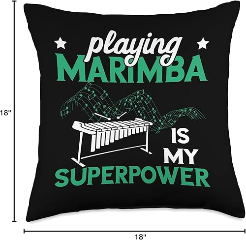 Miniatura 4 de Wooden Percussion Instrument Melody Playing Vibraphone Superpower Musician Marimba - Almohada de instrumento (18 x 18 pulgadas), multicolor