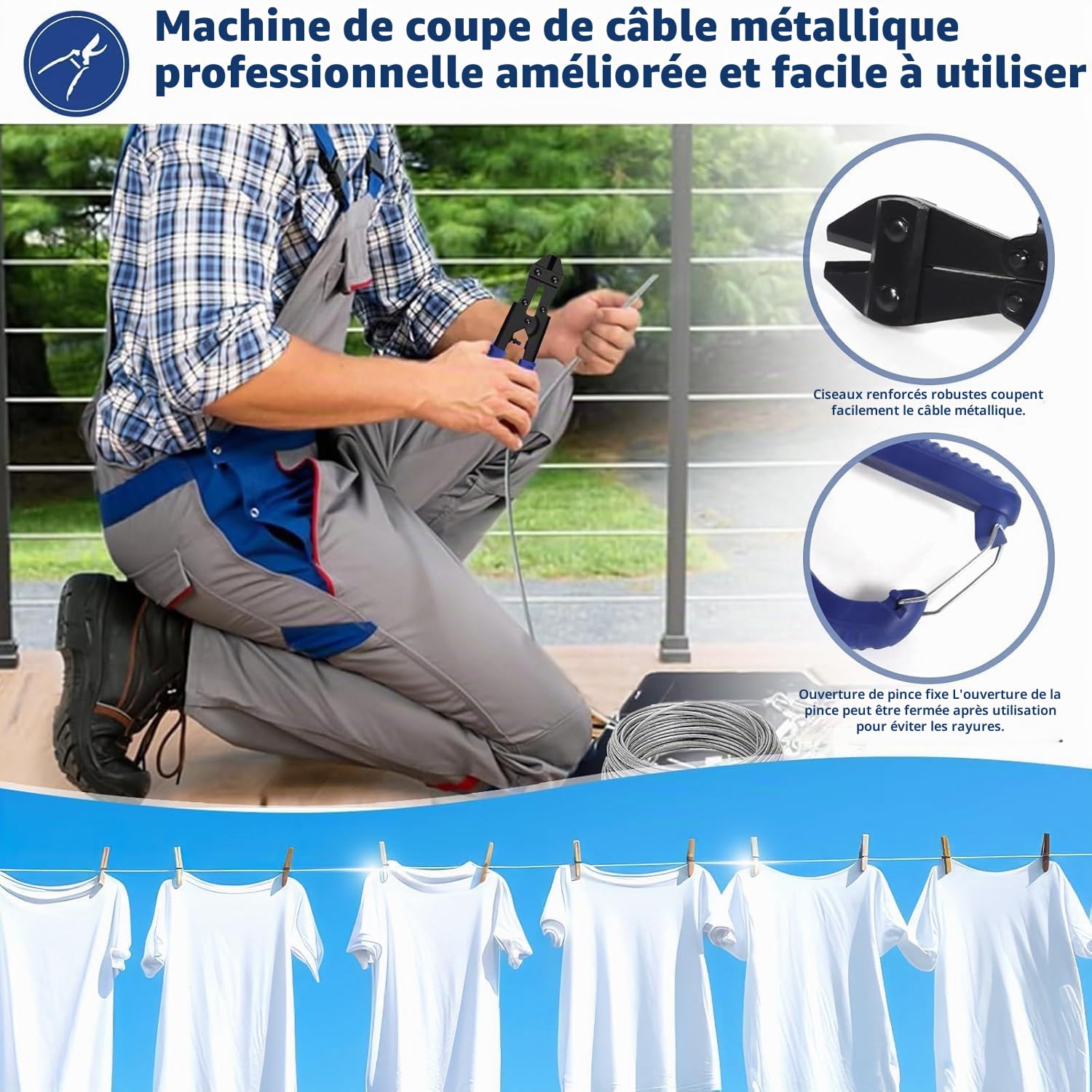 3mm Corde en Acier Inoxydable 35M,Kit de Cable Acier Suspendre,304 Câble en Acier Inoxydable Kit avec Tendeur Crochet,Tendeur Cable pour Plantes Grimpante,Corde a Linge,Lumières Suspendues