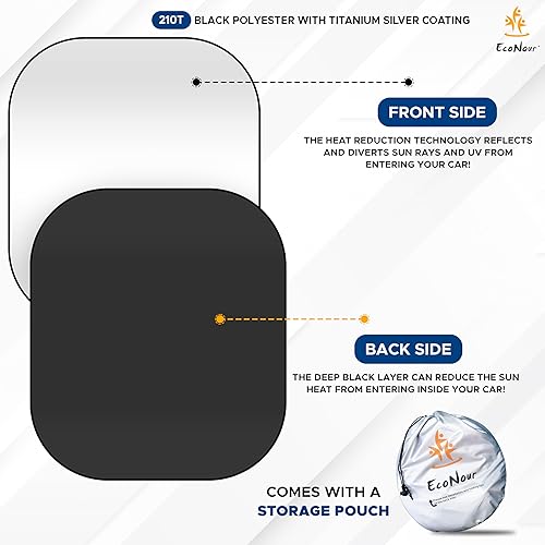 Miniatura 6 de EcoNour Parasol de 2 piezas para parabrisas de camión, protector solar para camión, ofrece protección solar, te mantiene fresco, accesorios