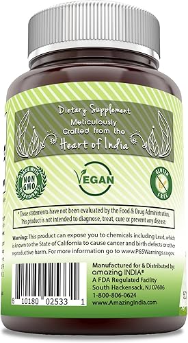 Vista 11 de Amazing India Neem (hecho con hoja de neem natural), suplemento de 120 cápsulas vegetales de 500 mg, sin OMG, sin gluten, fabricado en Estados Unidos