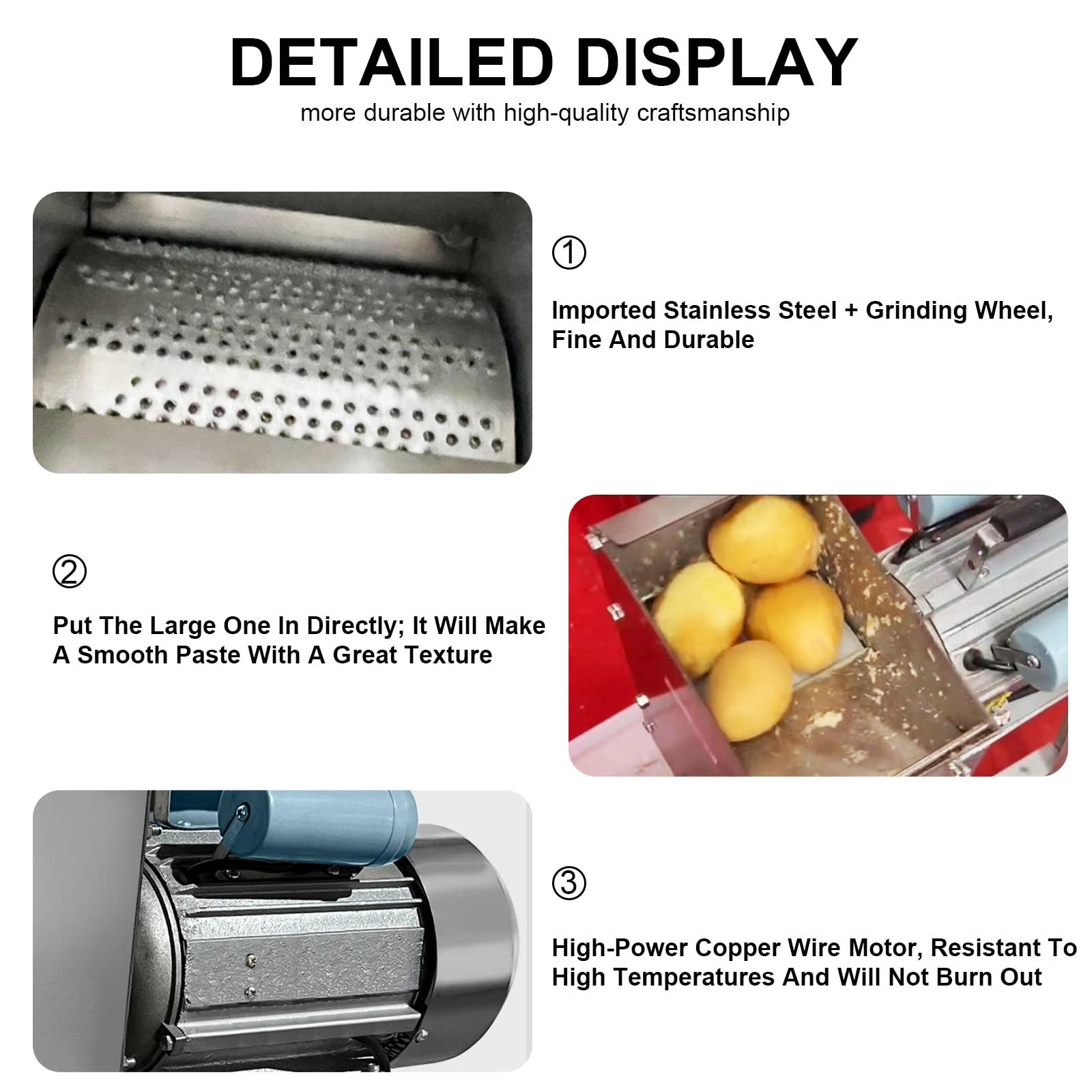 1100w Edelstahl-Kartoffel-Schleifrad, Elektrischer Kartoffelstampfer, FüR Die Herstellung Von Babynahrung, Zart Und Wohlschmeckend, Zeitsparend