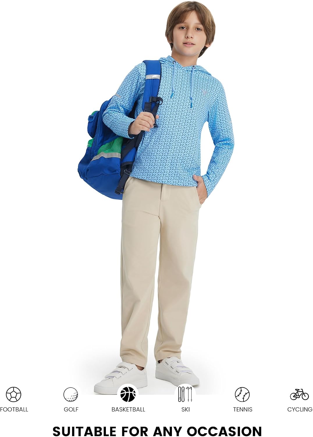 M MAELREG Hoodies Golf Fleece Print Performance Dry Fit Lightweight Athletic Casual Pockets Hooded Pullover Sweatshirts