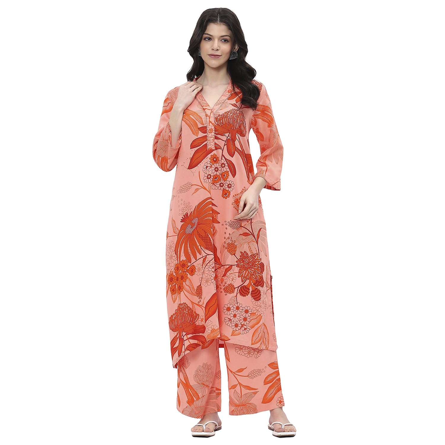biba Women Viscose Rayon Straight Printed Suit Set-picture-33