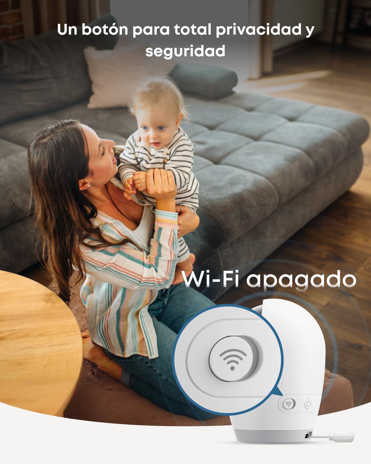 eufy Security E21 Monitor para bebés con cámara 4K UHD, Pantalla de 5, resolución 720p, conexión Wi-Fi y sin Wi-Fi, Control por App y Monitor, Giro e inclinación, Zoom 8X, batería integrada, ANR