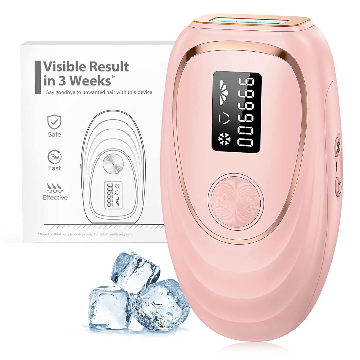 LYSMOSKI Laser Hair Removal for Women and Men, Ice-Cooling IPL Hair Removal Device for Armpits Legs Arms Face Bikini Line, Nearly Painless, Effective & Long-Lasting Hair Removal from Home, Pink LYSMOSKI Laser Hair Removal for Women and Men, Ice-Cooling IPL Hair Removal Device for Armpits Legs Arms Face Bikini Line, Nearly Painless, Effective & Long-Lasting Hair Removal from Home, Pink