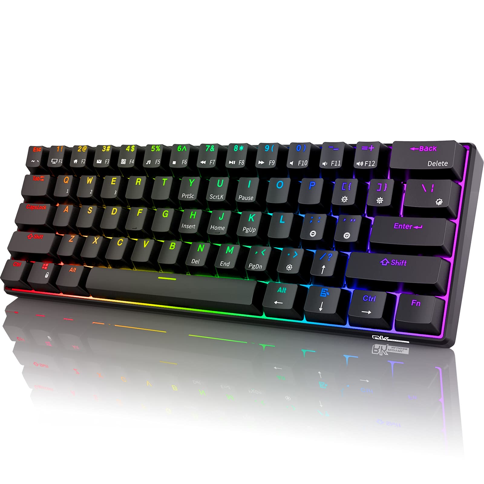 Red Dragon Rk61 RK ROYAL KLUDGE RK61 60% RGB Hot Swappable Red Switch Gaming Keyboard ...