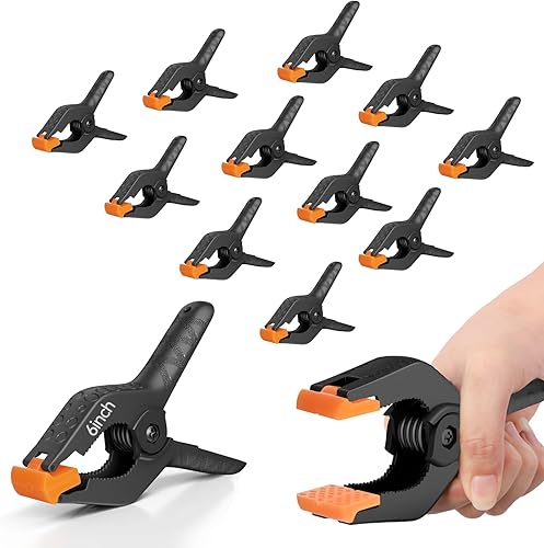 Miniatura 11 de EMART Paquete de 12 abrazaderas de resorte resistentes de plástico de 4.5 pulgadas, abrazaderas profesionales grandes para soporte de telón de negro