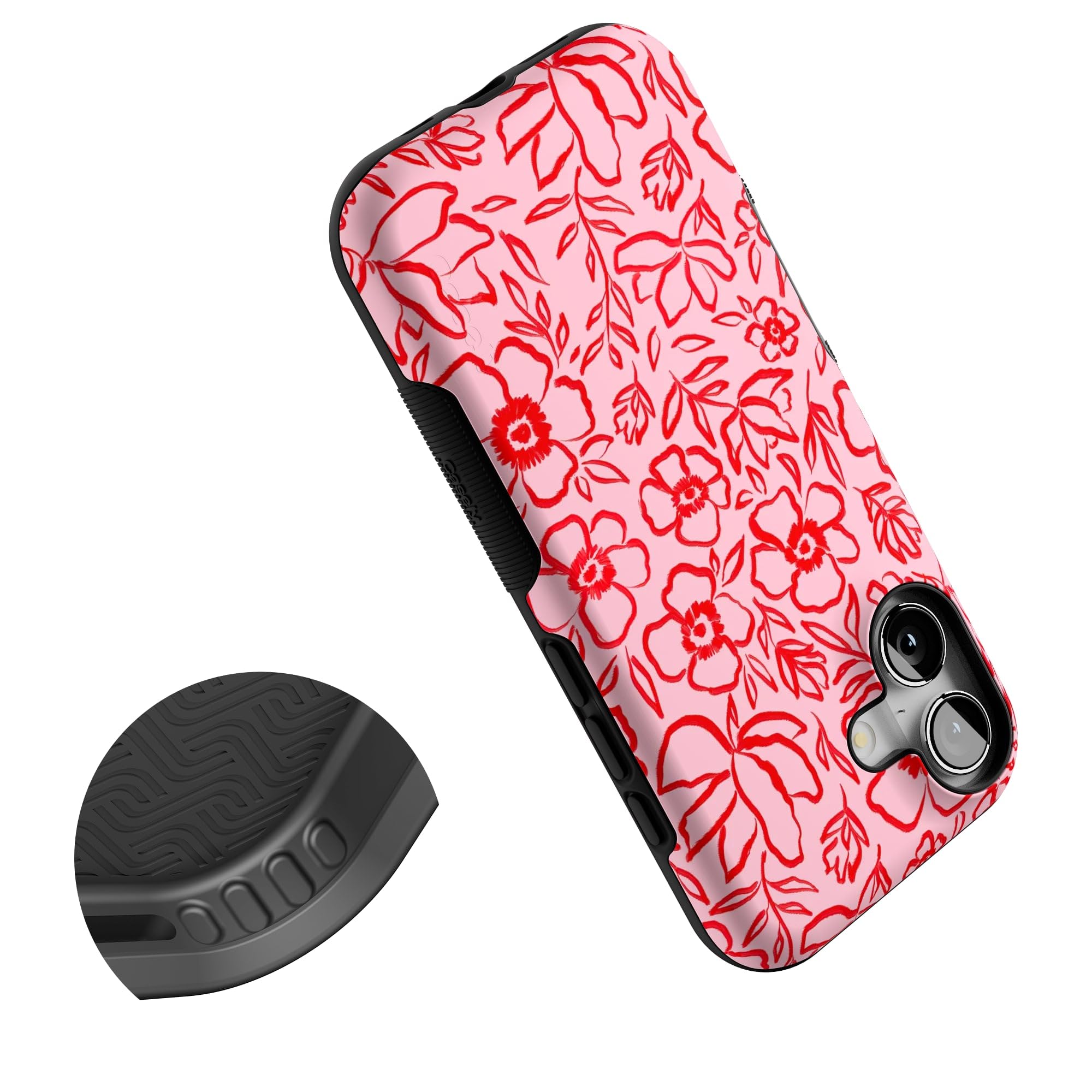 Casely Coque pour iPhone 17 | Blush Garden | Gribouillage Floral | Design de Protection Audacieux | Compatible avec MagSafe