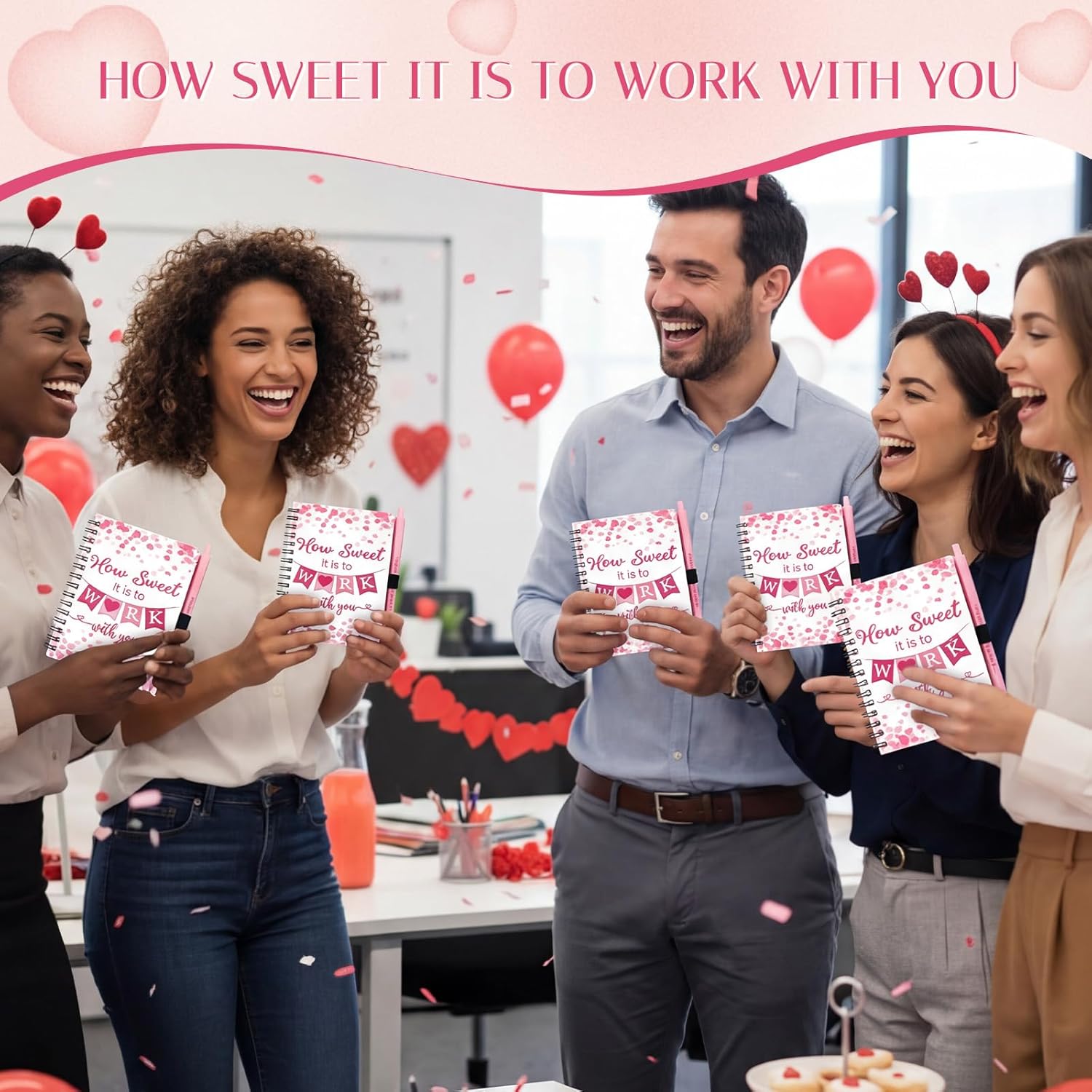 40 Pcs Coworker Valentine Gifts for Employee Bulk Spiral Notebooks with Sticky Notes Motivational Pens Valentines Appreciation Gift Party Favor for Office Team Staff Teacher Nurse Volunteer - Image 5