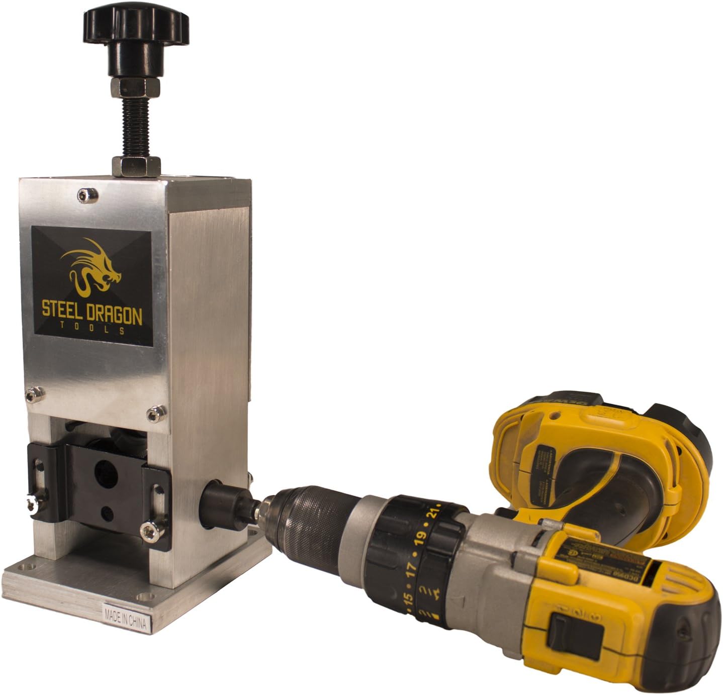 Steel Dragon Tools WRA15 Benchtop Manual or Drill Powered 0.15 in. to 1 in. Automatic Wire Stripping Machine Strip Scrap Copper Wire Stripper