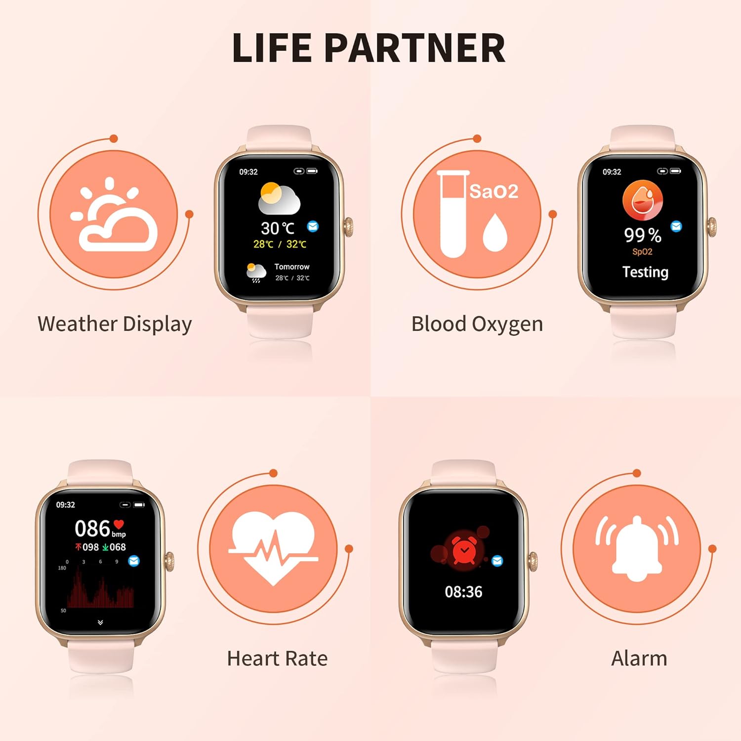 Smartwatch Donna Uomo con Risposta Chiamate e Vivavoce, 1.85 Smartwatch, Orologio Fitness Tracker Donna Offerta IP68 con Cardiofrequenzimetro, SpO2, Notifiche Messaggi Whatsapp per Android iOS Smartwatch Donna Uomo con Risposta Chiamate e Vivavoce, 1.85 Smartwatch, Orologio Fitness Tracker Donna Offerta IP68 con Cardiofrequenzimetro, SpO2, Notifiche Messaggi Whatsapp per Android iOS