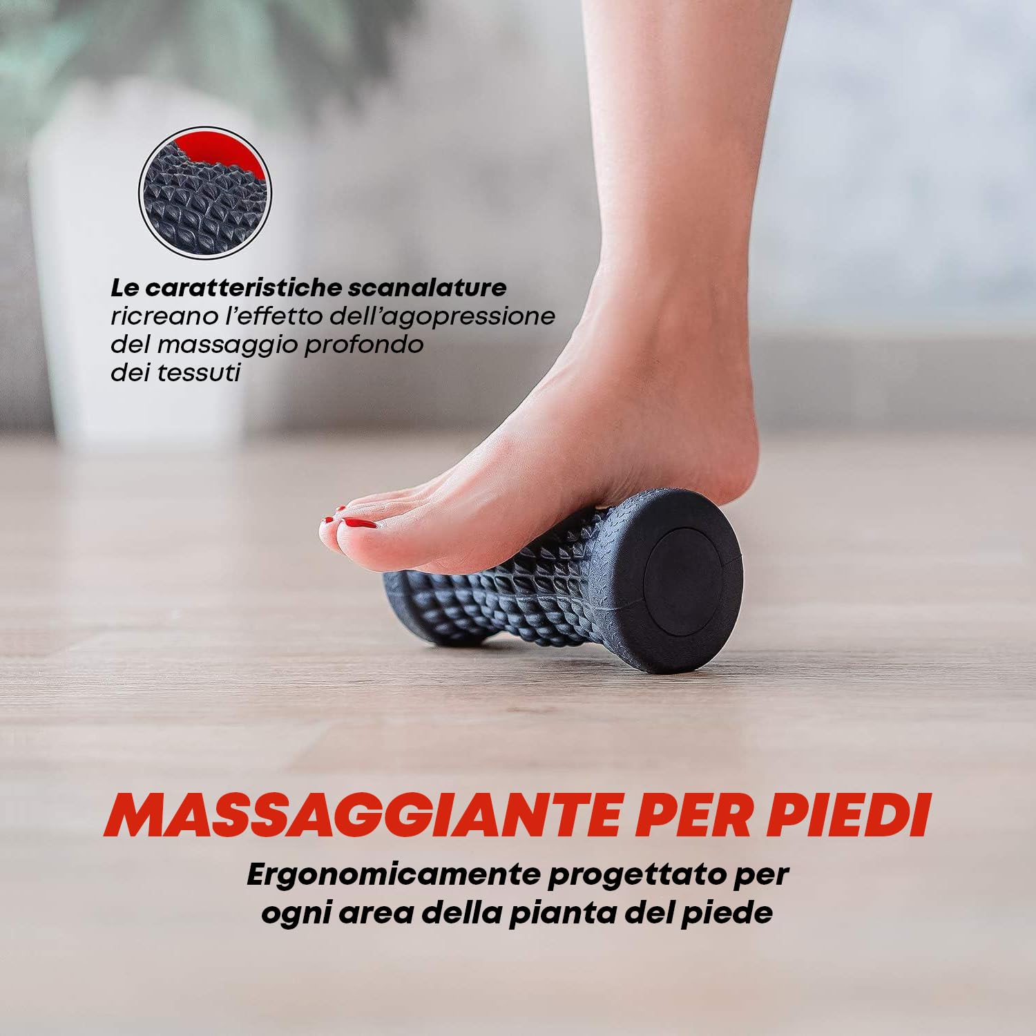 ELVIRE SPORT Foam Roller | Rullo, Palla Massaggio Muscolare per Tessuti Profondi, Schiena, Gambe, Piedi, Collo o Fascite Plantare