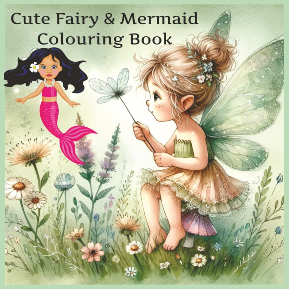 Fairy and Mermaid Colouring Book: Pictures for Children or Adults to colour in (Children's Colouring Books)