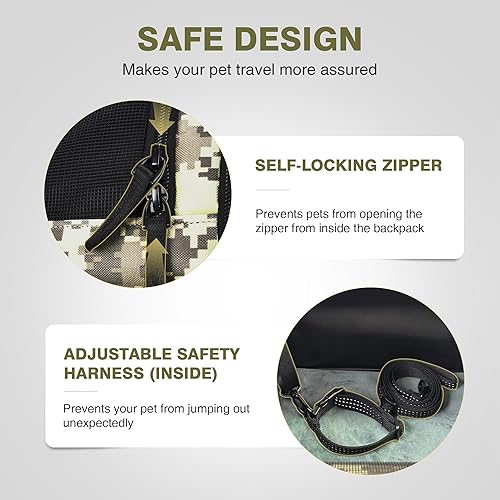 Miniatura 17 de Transportador de gatos para 2 gatos/gatitos, transportador de mascotas para gatos, cachorros, perros pequeños y conejos, bolsa de viaje plegable