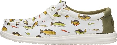 HEYDUDE Mens Wally Cast Slip On Shoe, Egret/Multi Size 11 | Lightweight Casual Loafer | Travel Ready Easy On Design