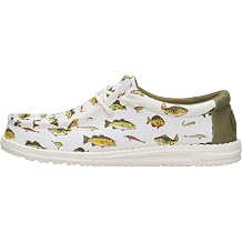 HEYDUDE Men's Wally Cast Slip On Shoe, Egret/Multi Size 10 | Lightweight Casual Loafer | Travel Ready Easy On Design