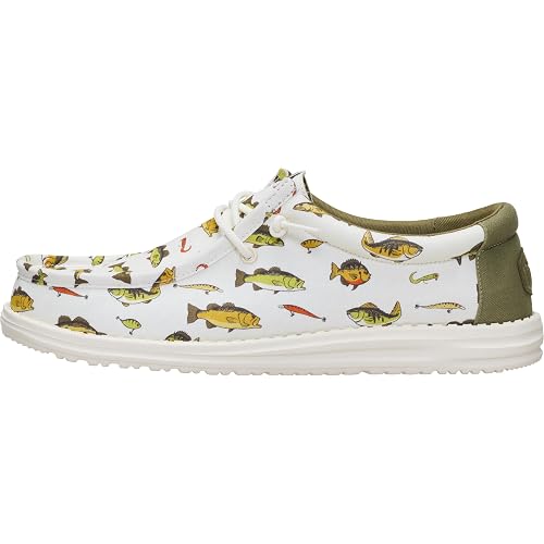 HEYDUDE Men's Wally Cast Slip On Shoe, Egret/Multi Size 11 | Lightweight Casual Loafer | Travel Ready Easy On Design