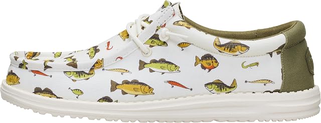 HEYDUDE HEYDUDE Men's Wally Cast Slip On Shoe, Egret/Multi Size 11 | Lightweight Casual Loafer | Travel Ready Easy On Design