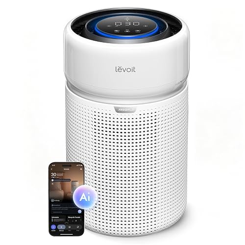 LEVOIT HEPA Air Purifier for Home Bedroom, Allergen Defense, Eleva 300X | 3-Channel Air Quality Monitor, AHAM VERIFIDE, Cover Up to 1208ft², Quiet Smart Room Purifier with AI Insight for Better Sleep - White - Eleva 300X Air Purifier