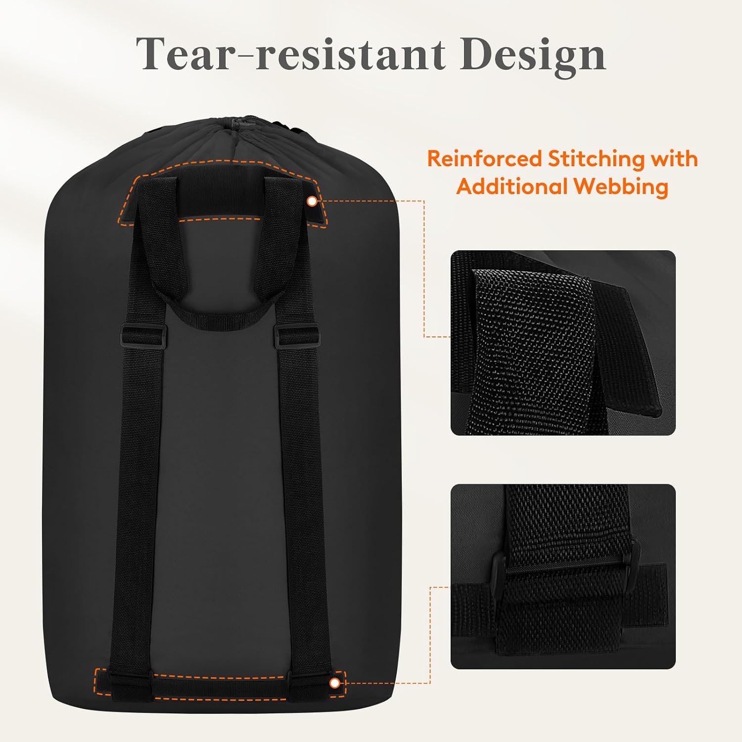 Lifewit Laundry Bag, Extra Large Laundry Backpack with Shoulder Straps and Mesh Pocket for Laundromat, Heavy Duty Laundry Bag Backpack for Dirty Clothes for College Dorm/Travel/Apartment, 90L, Black