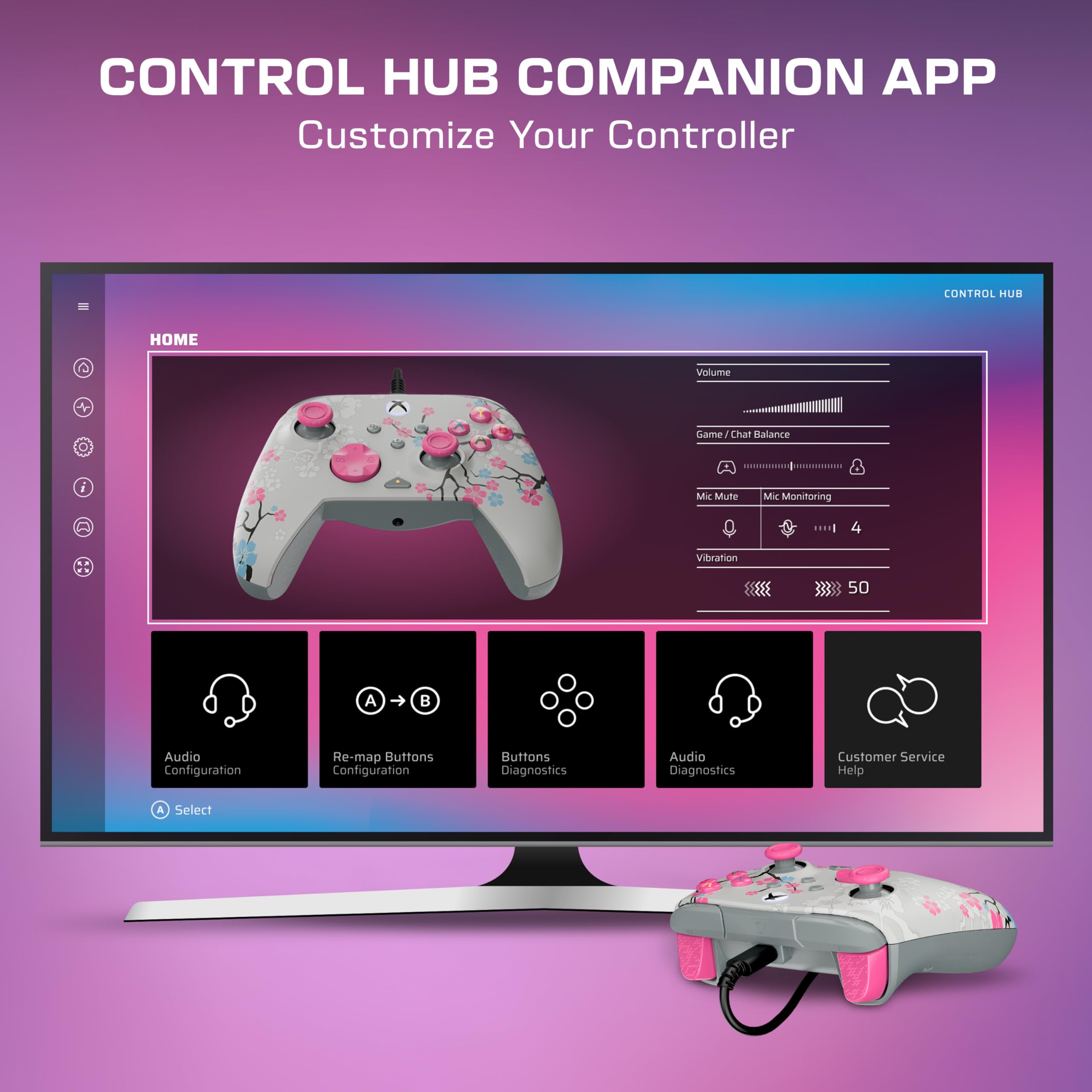 Turtle Beach Rematch Advanced Cherry Blossom Wired Gaming Controller für Xbox Series X, S, Xbox One, Windows PC