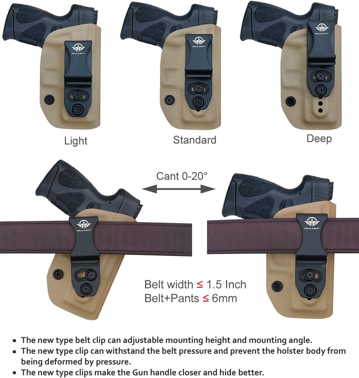 Taurus G2C Holster, Kydex IWB Holster for G2C Taurus & Millennium PT111 G2 / PT140 - Taurus PT111 G2C 9mm Pistol Case