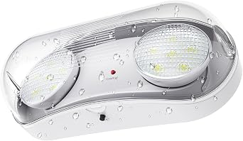 Wet Location Rated Outdoor Emergency Light ,Waterproof Exterior Led Emergency Lights with Battery Backup,Adjustable Heads,Commercial Hardwired Emergency Lighting,UL Listed,120-347V1 Pack